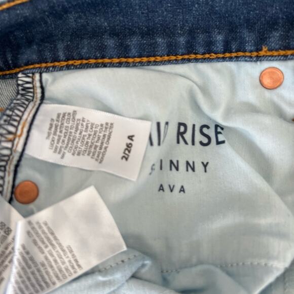 Lucky Brand Ava mid rise skinny blue jeans size 26 - Picture 7 of 8